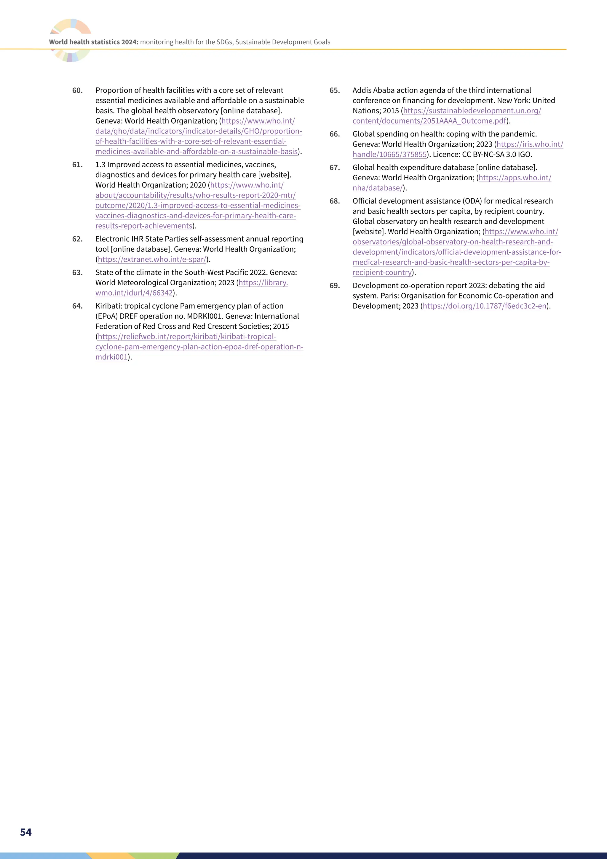 Monitoring Health for the SDGs - Global Health Statistics 2024 - WHO | PDF