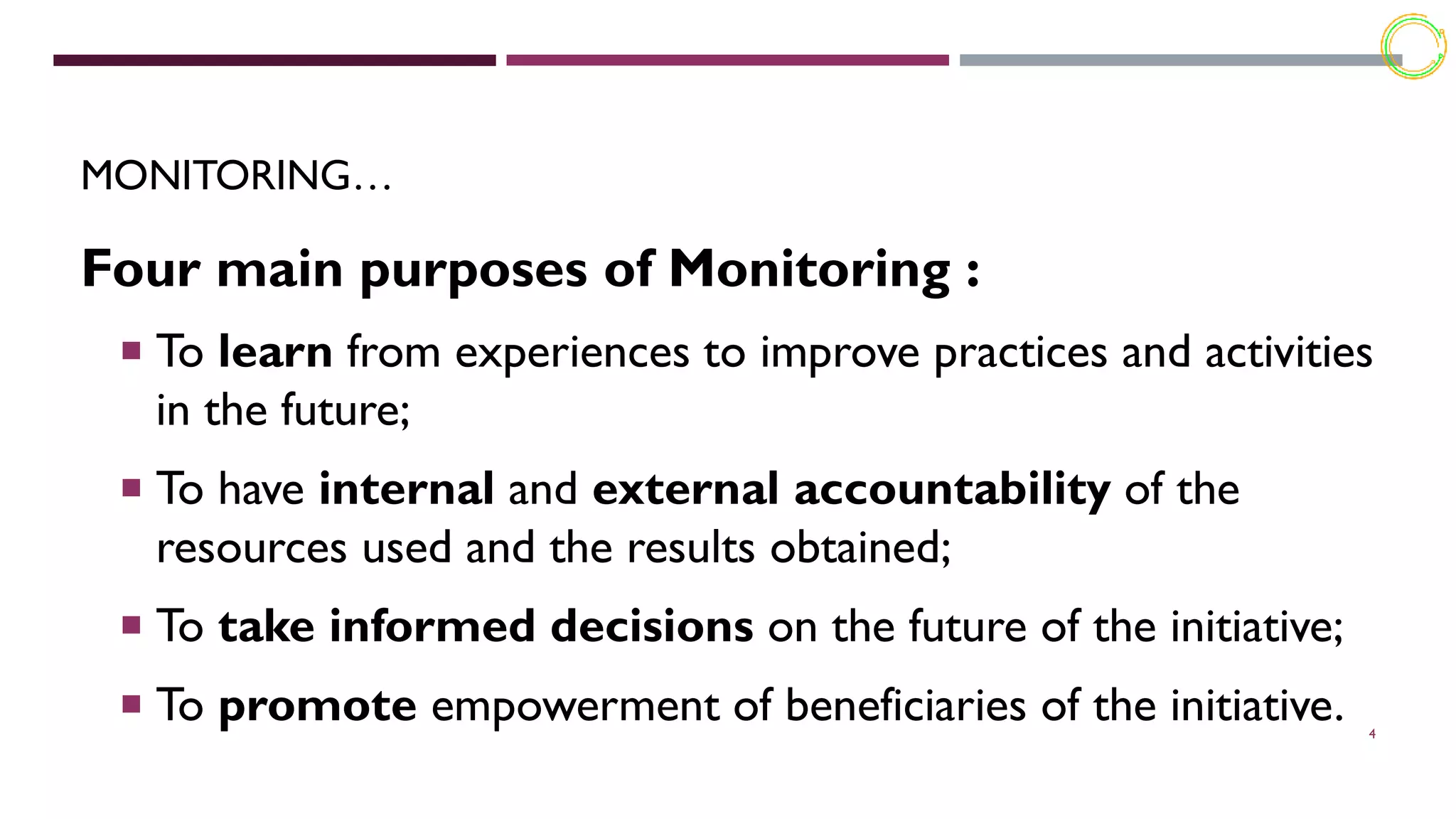 Monitoring implementation of work plan