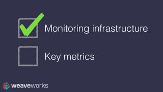 Monitoring infrastructure
Key metrics
 
