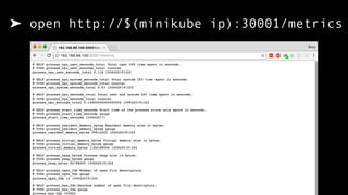 ➤ open http://$(minikube ip):30001/metrics
 