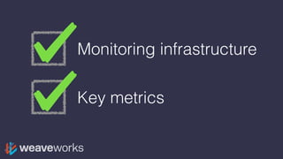 Monitoring infrastructure
Key metrics
 