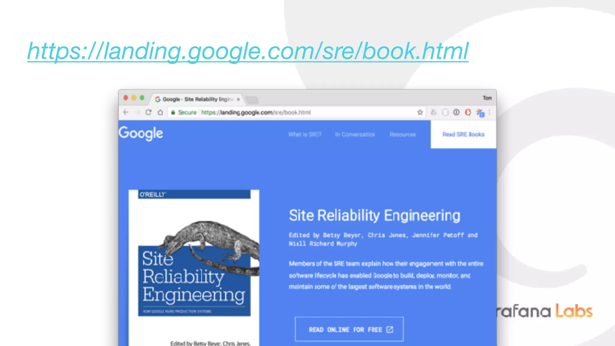 https://landing.google.com/sre/book.html
 