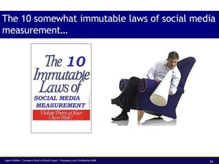 The 10 somewhat immutable laws of social media measurement…  10  SOCIAL MEDIA MEASUREMENT  