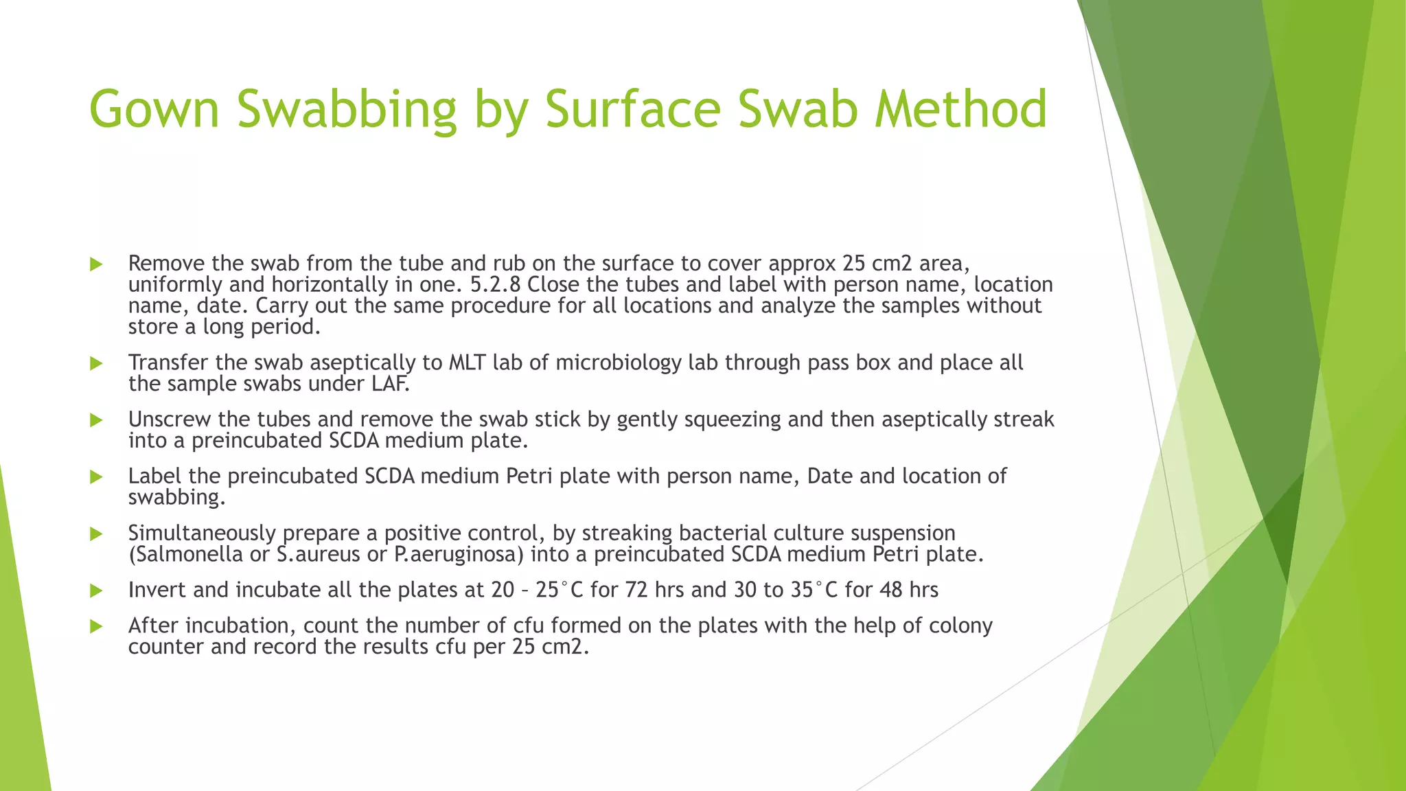 Monitoring of Working Surface and Working Personnel in Pharmaceutical ...