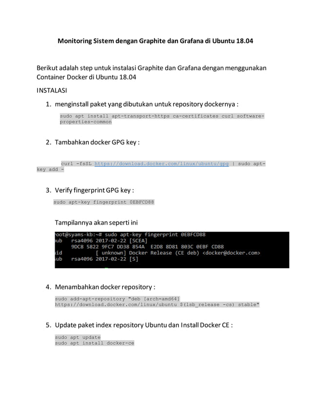 Monitoring sistem dengan graphite dan grafana host di docker pada ...