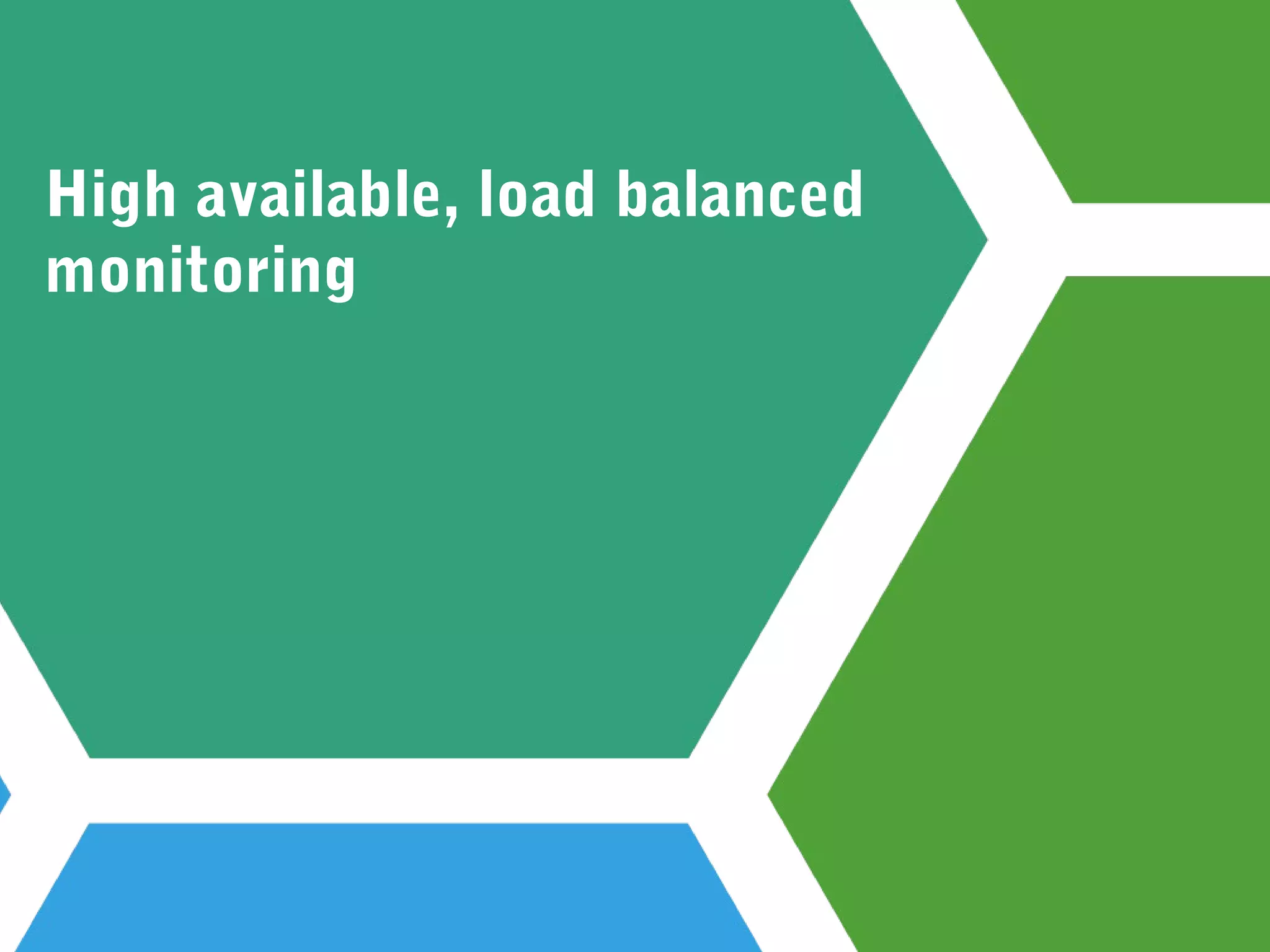 High available, load balanced
monitoring
 