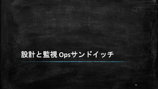 設計と監視 Opsサンドイッチ
31
 