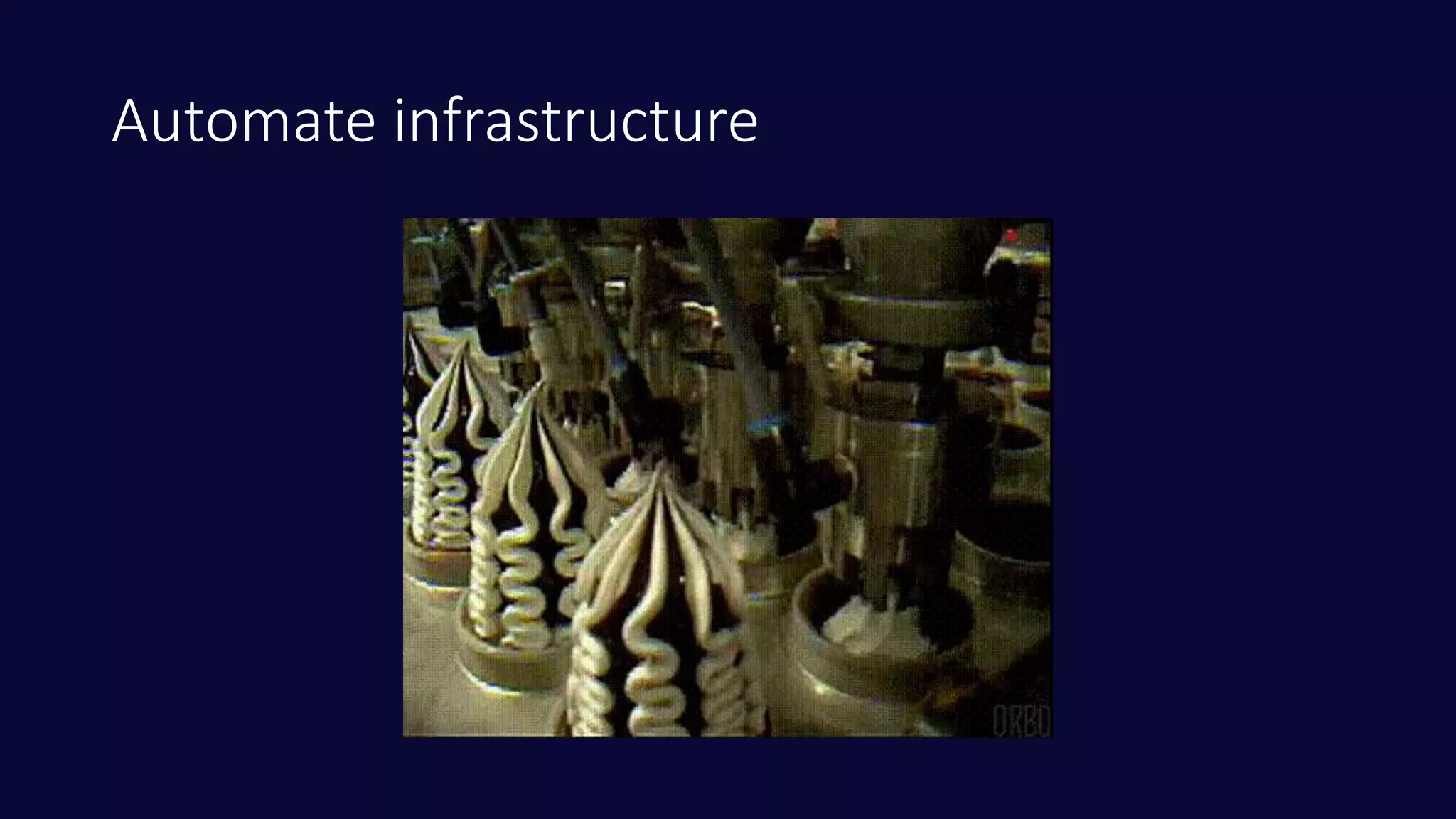 Automate infrastructure
 