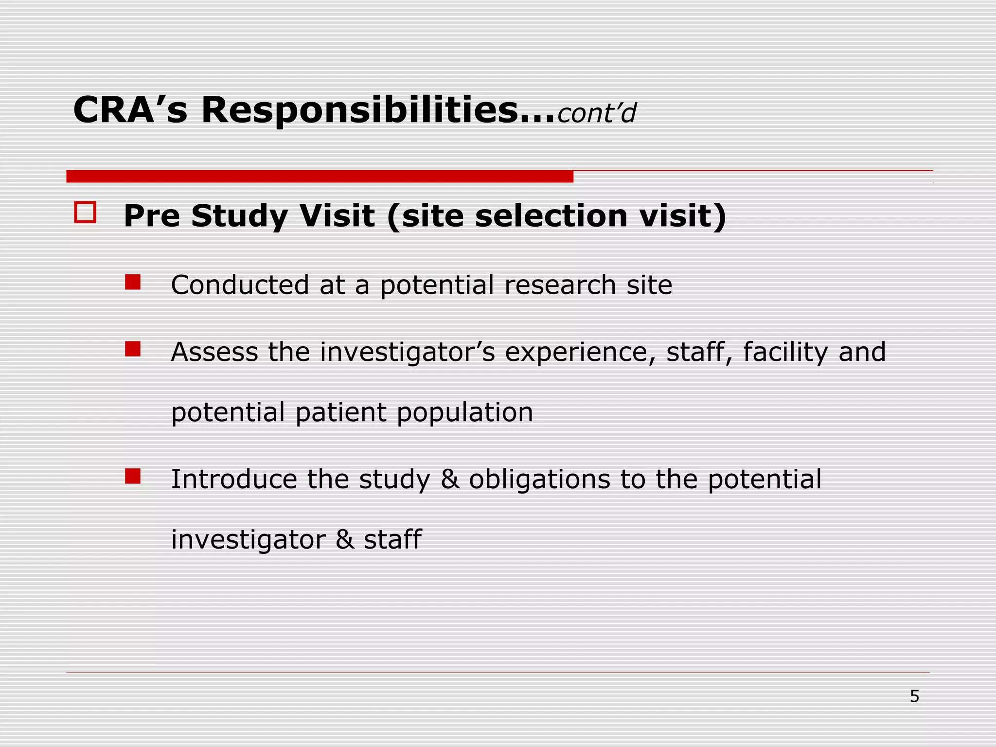 CRA/ Monitor Roles and Responsibilities | PPT