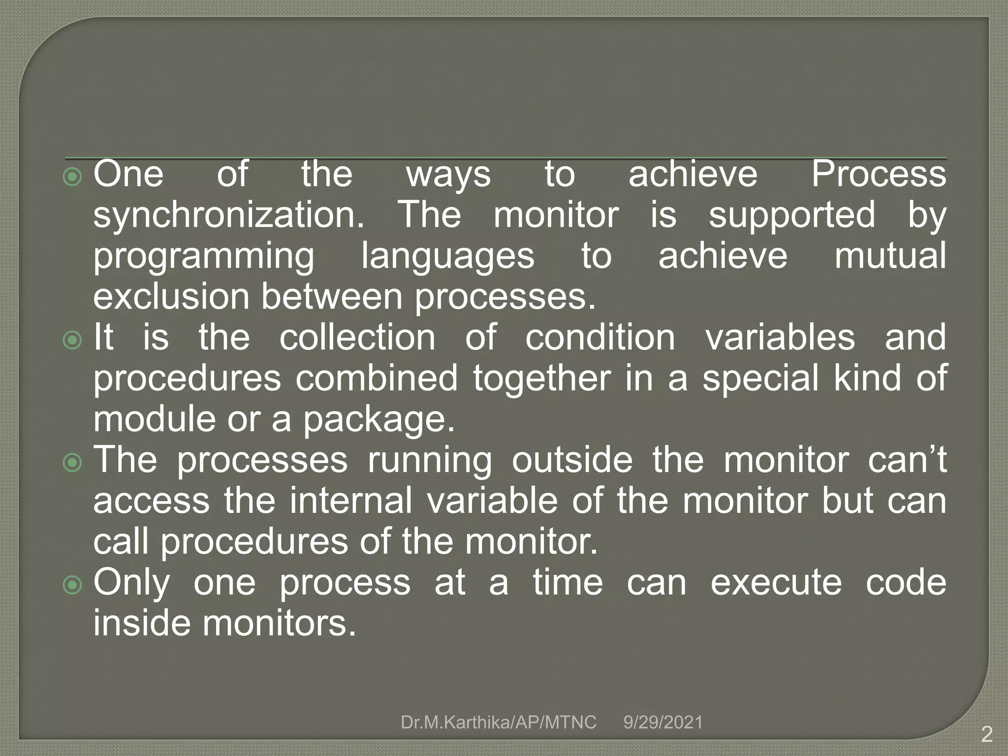Process Synchronization - Monitors | PPT