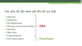 Monitor và tối ưu sql server | PPTX