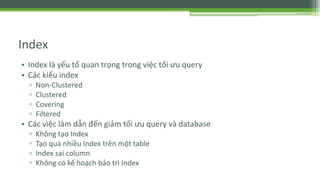 Monitor và tối ưu sql server | PPTX