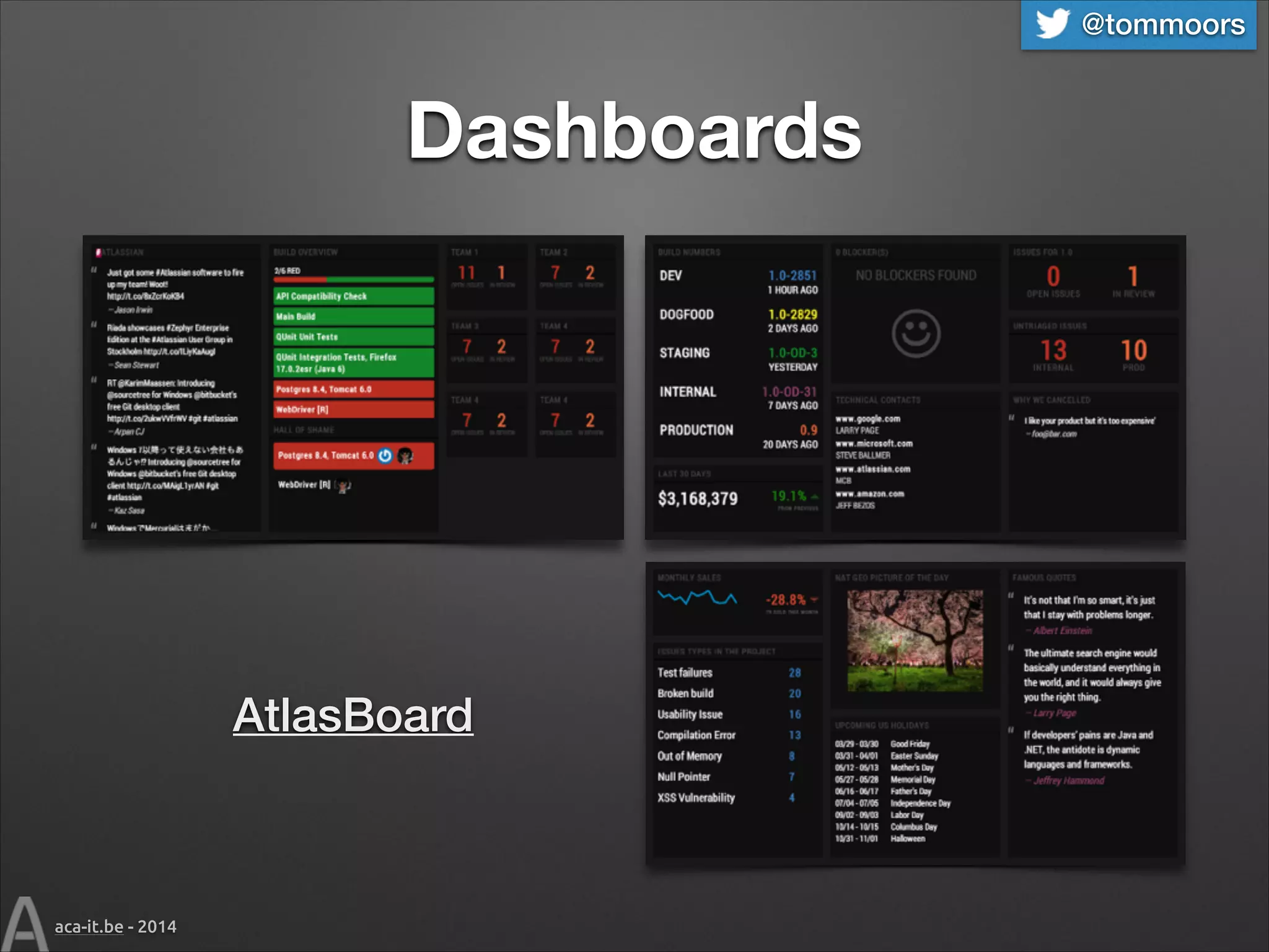 @tommoors

Dashboards

AtlasBoard

aca-it.be - 2014

 