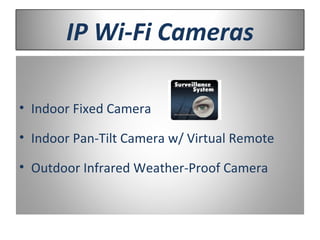 IP Wi-Fi Cameras Indoor Fixed Camera Indoor Pan-Tilt Camera w/ Virtual Remote Outdoor Infrared Weather-Proof Camera 