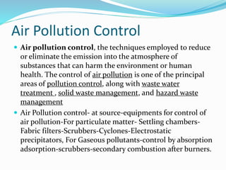 Monituring & control in air pollution | PPTX
