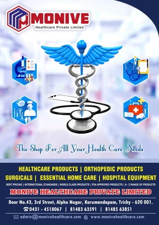Hospital & Medical Equipment Product Catalogue - Monive Healthcare - Clinics, Laboratories & Hospitals