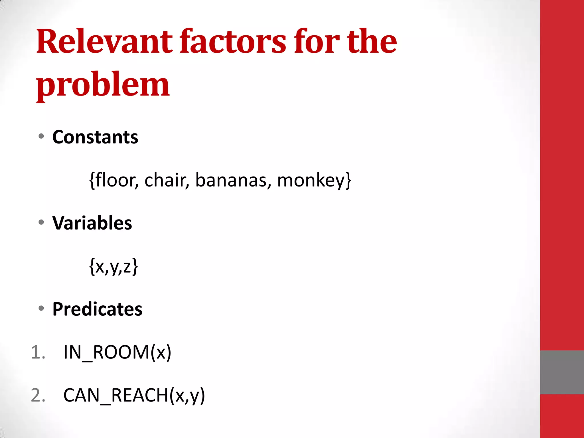 Monkey & banana problem in AI | PPTX