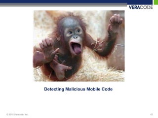 Detecting Malicious Mobile Code




© 2010 Veracode, Inc.                                     42
 