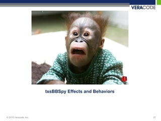 txsBBSpy Effects and Behaviors




© 2010 Veracode, Inc.                                    37
 