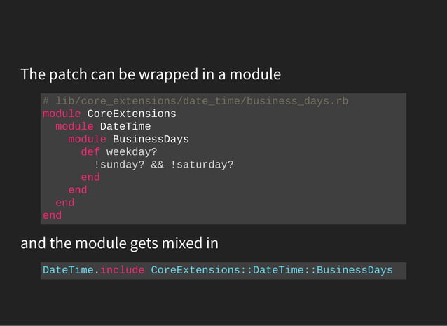 Monkey patching in Ruby | PPT