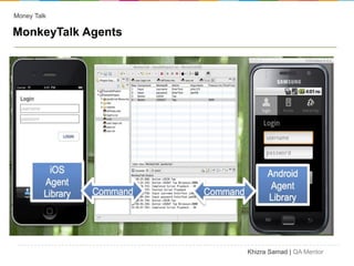 Money Talk

MonkeyTalk Agents




                    Khizra Samad | QA Mentor
 