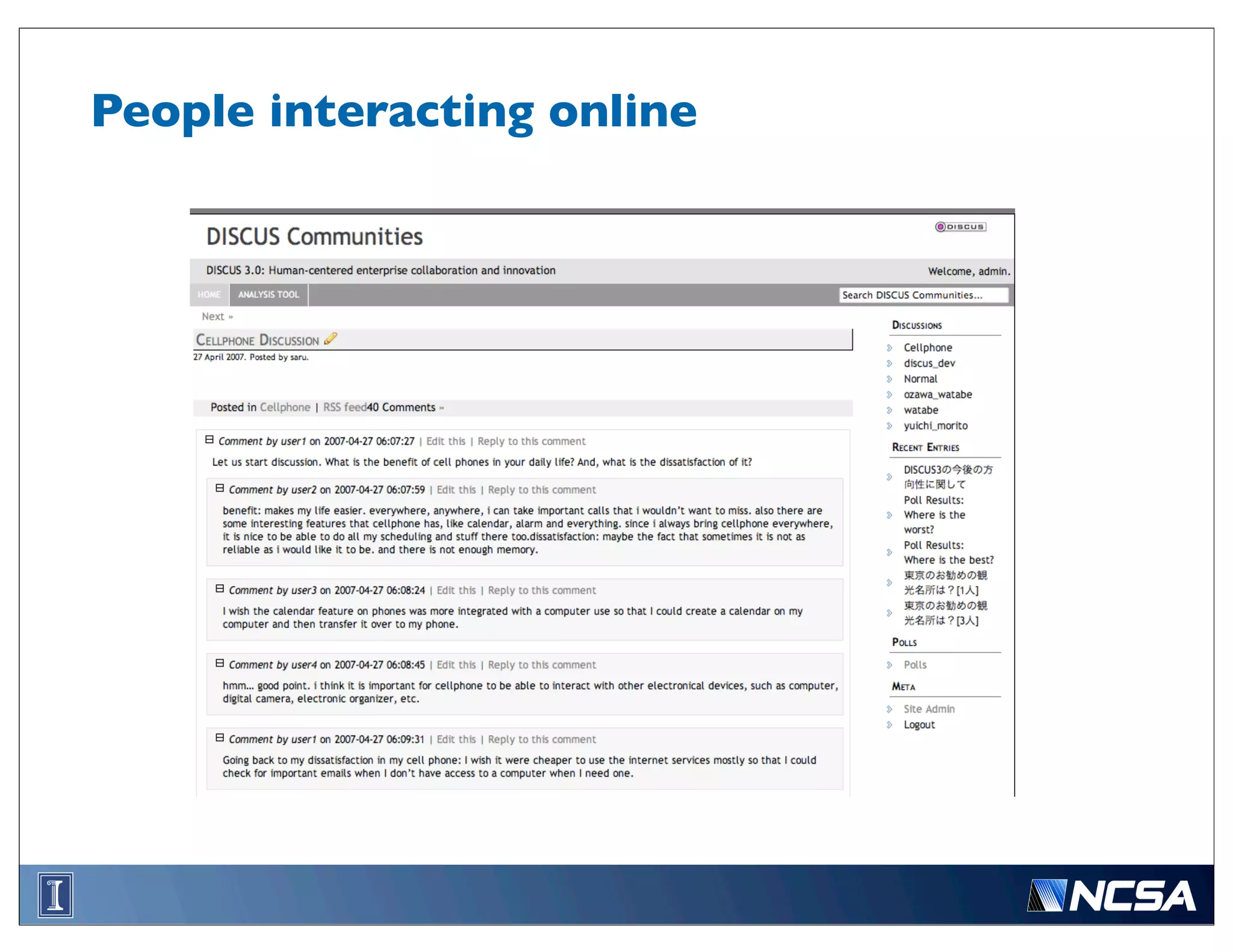 People interacting online
 