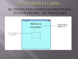 SE UTILIZA PARA INSERTAR ETIQUETAS O
   TITULOS DENTRO DEL PROGRAMA
 