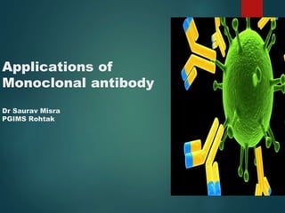 Applications of
Monoclonal antibody
Dr Saurav Misra
PGIMS Rohtak
 