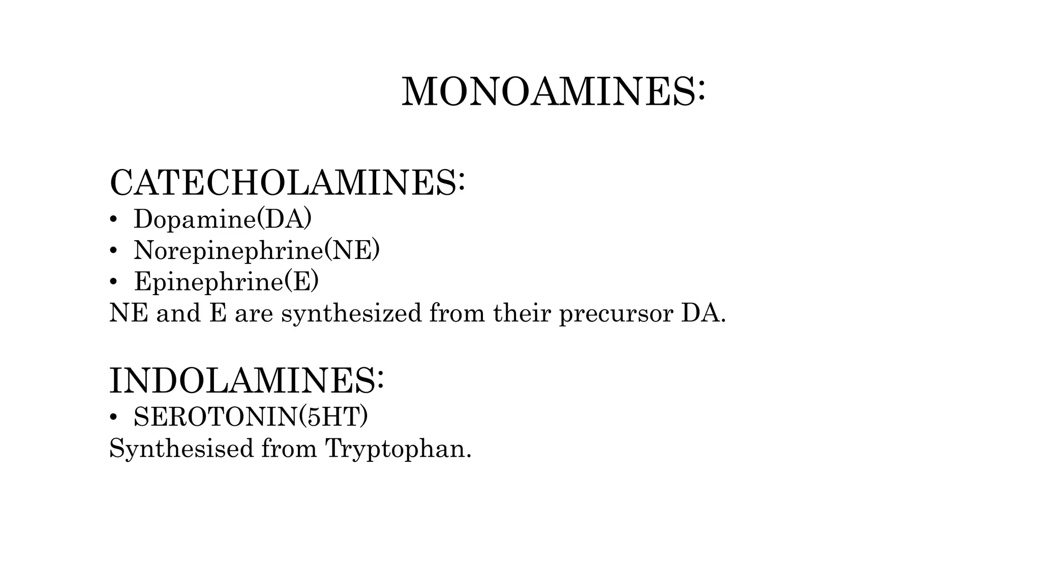 Monoamines in psychiatric disorders | PPTX