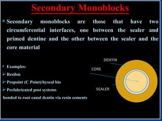 dental Monoblock obturation technique or concept in endodontics | PPTX