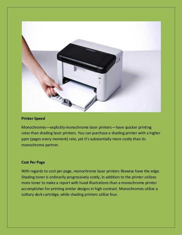 monochrome printer vs color