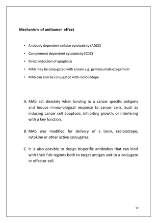 Monoclonal antibodies in cancer treatment By Ankit Tribhuvane | DOCX
