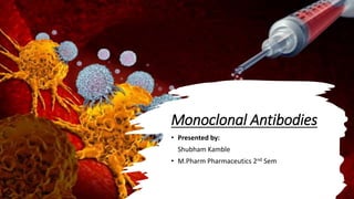 Monoclonal Antibodies
• Presented by:
Shubham Kamble
• M.Pharm Pharmaceutics 2nd Sem
 