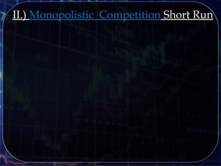 II.) Monopolistic Competition Short Run
 