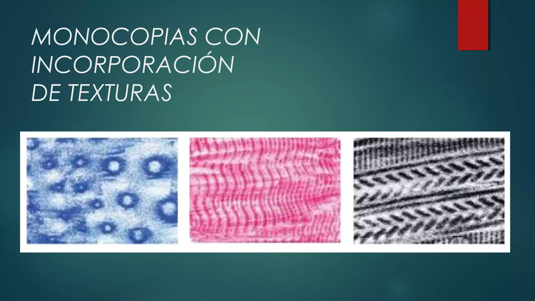 MONOCOPIAS CON
INCORPORACIÓN
DE TEXTURAS
 