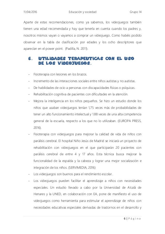 Monografía de los videojuegos y la educación