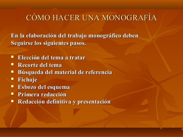 pasos para realizar una monografia
