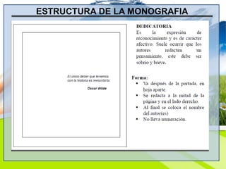ESTRUCTURA DE LA MONOGRAFIA
 