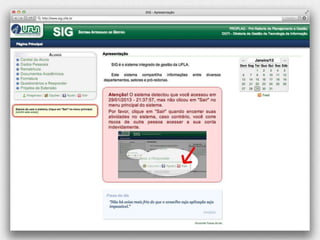 Análise da usabilidade e proposta de melhorias no SIG - UFLA