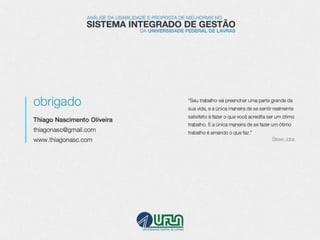 Análise da usabilidade e proposta de melhorias no SIG - UFLA