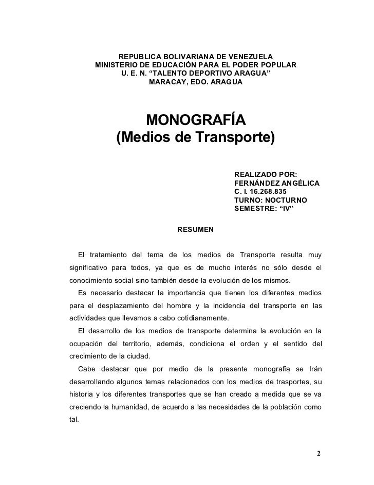 Monografia transporte