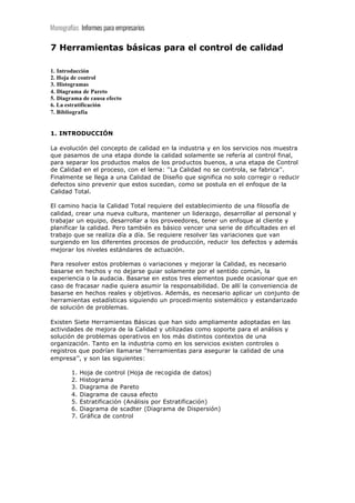 7 Herramientas básicas para el control de calidad | PDF