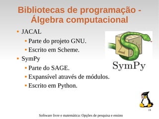 Software livre e matemática - slideshow - v. 2