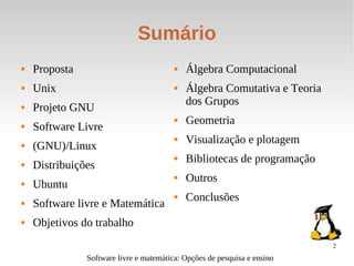 Software livre e matemática - slideshow - v. 2