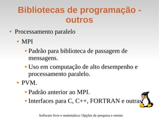 Software livre e matemática - slideshow - v. 2