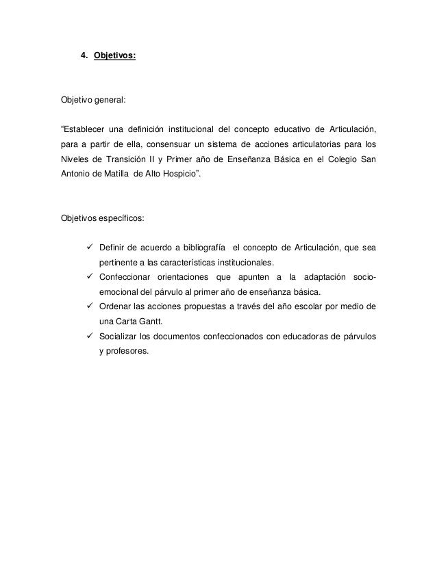 Monografia de acciones para articular NT2 y Primer Año Básico