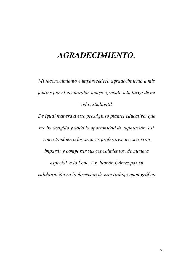 Agradecimiento para monografia