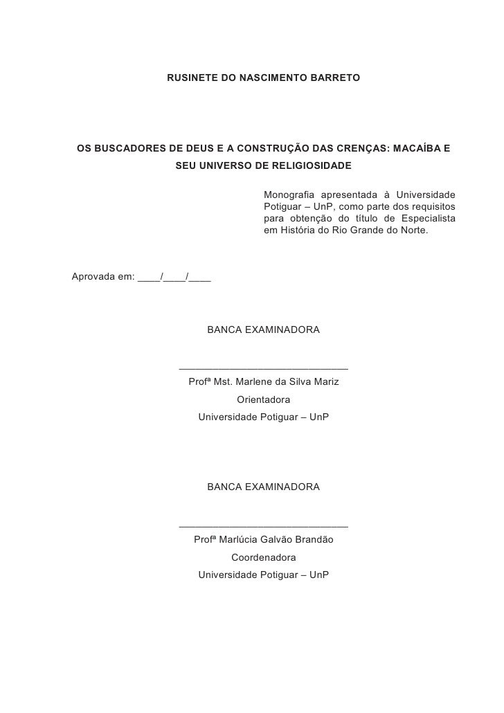 Monografia religiao