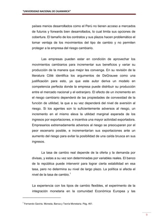 Monografia de tipo de cambio