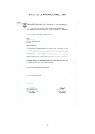 29
SOLICITUD DE APROBACION DEL TEMA
 